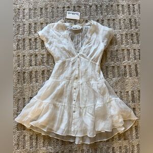white christmas dresses Smitten Sweetheart Neckline Chiffon Mini Party Dress White main image 0